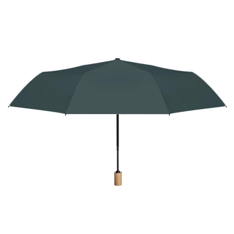 Tri-polar Manual 3-Fold UV Protection Umbrella with Wooden Handle