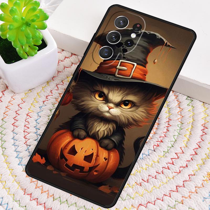 Funny Animal Cartoon Halloween Cat Phone Case for Samsung Galaxy Note 10 Pro S26 Ultra S23 S24 FE S25 S21 S22 PLUS Cover