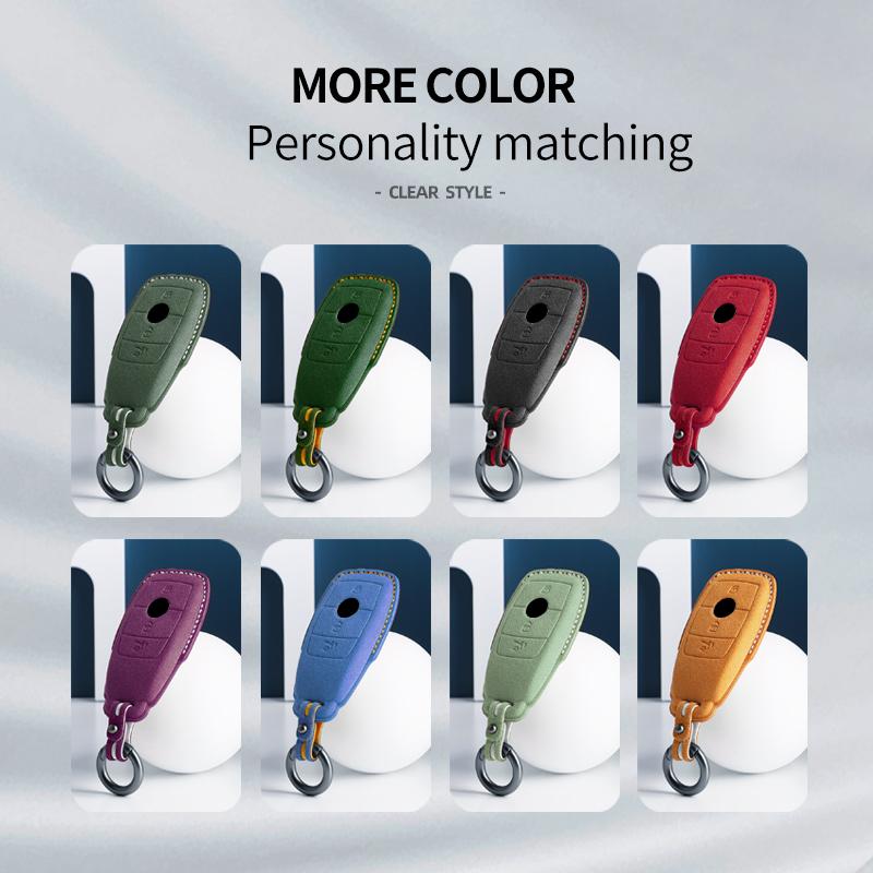 For Mercedes Benz A C E S G Class GLC CLE CLA GLB GLS W177 W205 W213 W222 X167 AMG Suede Leather Car Key Case Shell Keychain