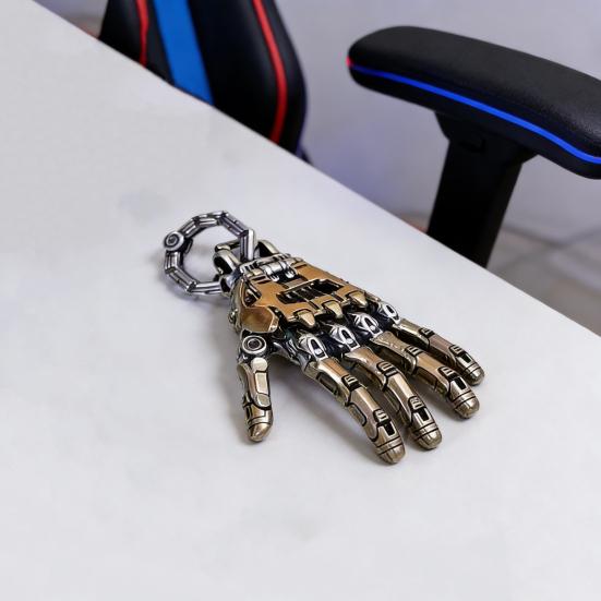 Mekanisk Hand Hänge Steampunk Halsband Hänge Retro Articulerade Fingerleder Robot Hand Berlock Smycken för Män Kvinnor