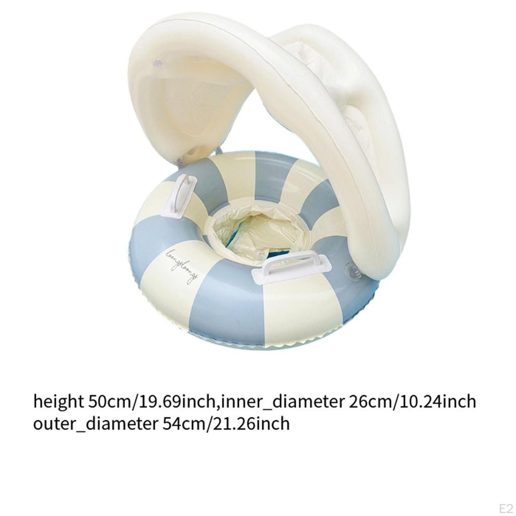 Inflatable Swimming Ring Gift for Kids PVC Swim Tube Beach Vacation Lake Blue