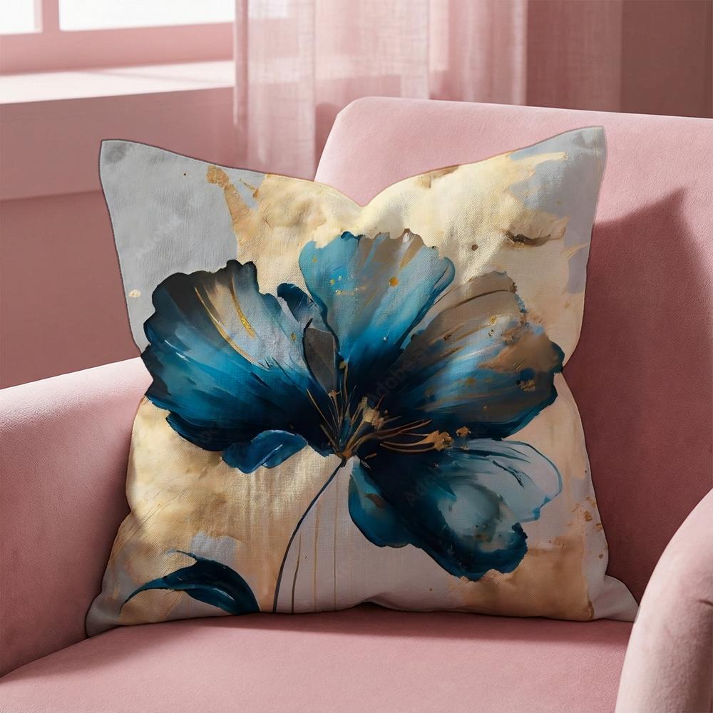 Oil Painting Floral Elegant  Cushion Cover Multi-Scene Pillow Cover for Home & Car - Reversible, Soft & Durable for Daily Use