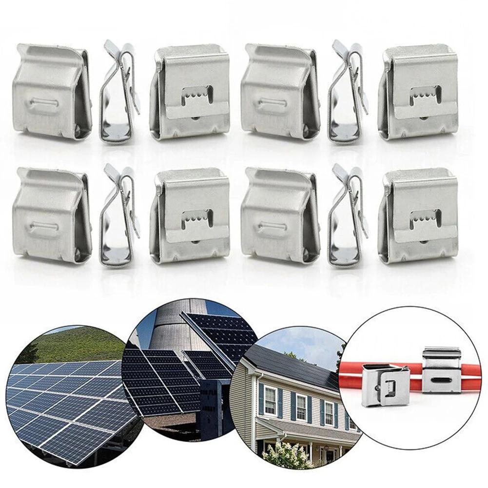 Brand New High Quality Solar PV Cable Clips Cable Clamp Stainless Steel 20/30/50/100pcs For Solar Mounting Frame
