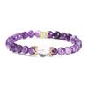 Jingde Jewelry 3A Natural Amethyst & White Crystal Women's Round Bead Bracelet