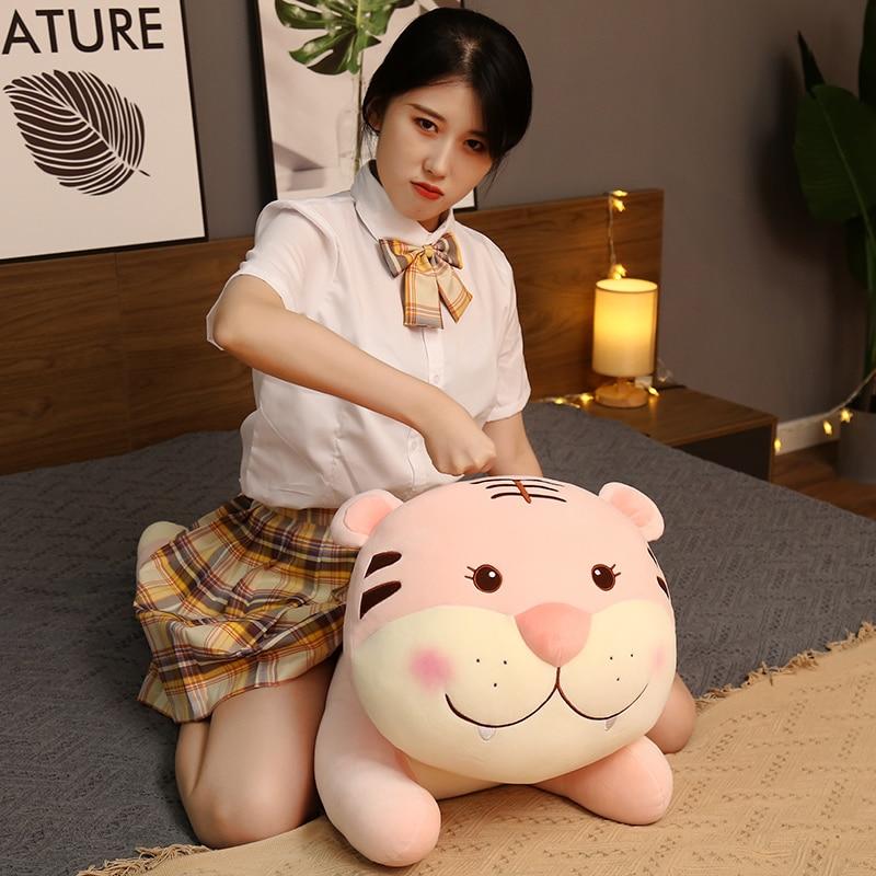 40 /60 /80cm Lovely Lying Tiger Plush Toys Stuffed Soft Animal Pillow Kawaii Dolls Nice Birthday Xmas Gift For Children Baby