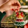 DIY Knitted Santa Claus Bell Ornament Handmade Christmas Tree Decoration Holiday Crochet Accessories for Craft Lovers