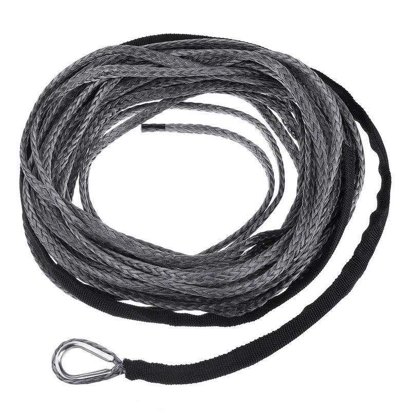 5800lbs 12 Strand String 5mmx15m Truck Boat Emergency Replacement Car Outdoor Accessories Synthetic Winch Rope Cable ATV UTV