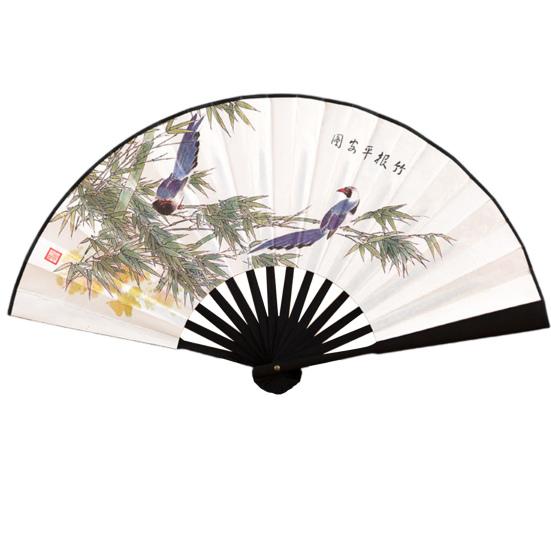 

Китайский классический складной веер в винтажном стиле с изысканным узором для женских танцев, портативный ручной складной веер A