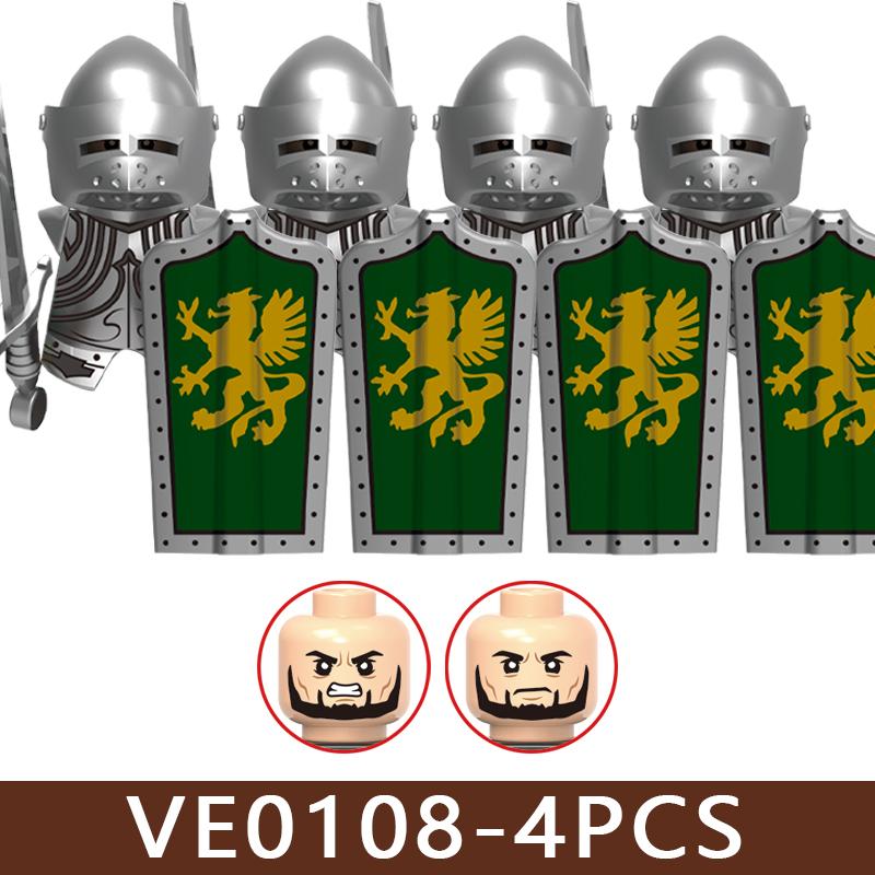Castello Medievale Cavalieri Soldato Figure Blocchi da Costruzione Fanteria Legione Impero Guerriero Arco Spada Casco Milizia Mattoncini Giocattolo Regali