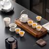 Suet Jade Light Luxury White Porcelain Kung Fu Tea Set, a Complete Set of Beam Pots, High-end Souvenir Gifts, Gift Boxes, Boutique Products