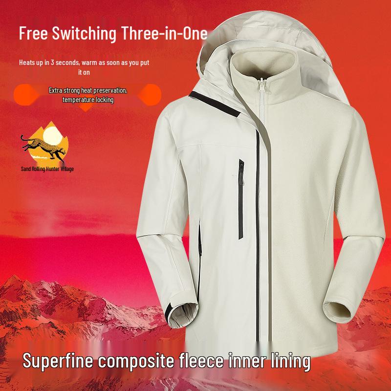 

HJCAMEL Unisex 3-in-1 Winter Fleece Windbreaker 4XL