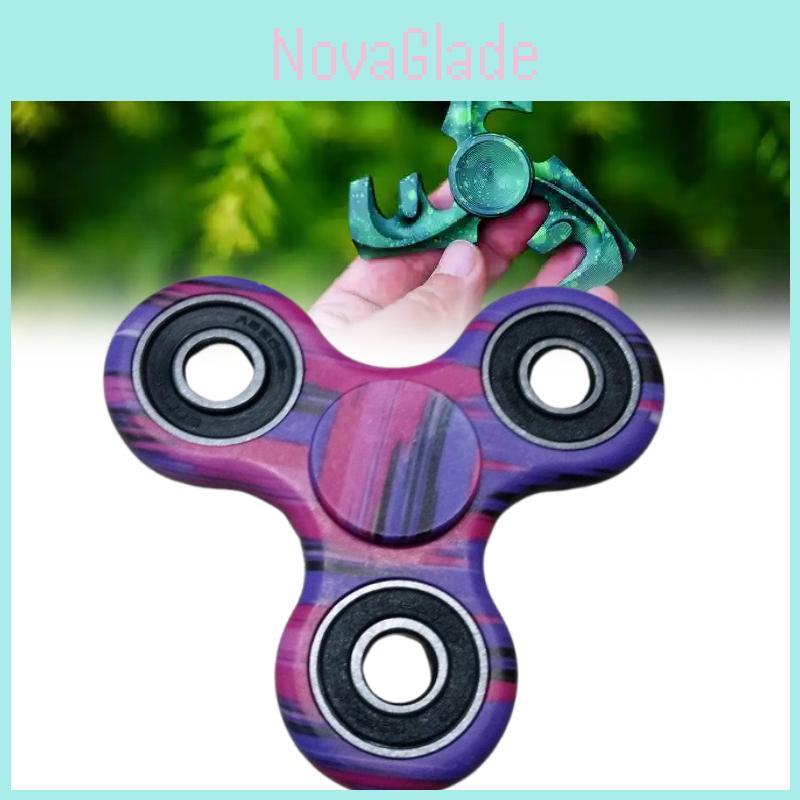 Camouflage Metal Electroplated Threeleaf Finger Spinner With Abs Material For Stress Relief And Focus