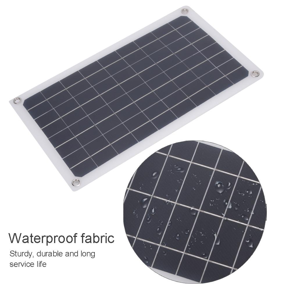 20W Solar Panel Charger Monocrystalline Silicon USB Dual DC Output for Charging 12V Battery