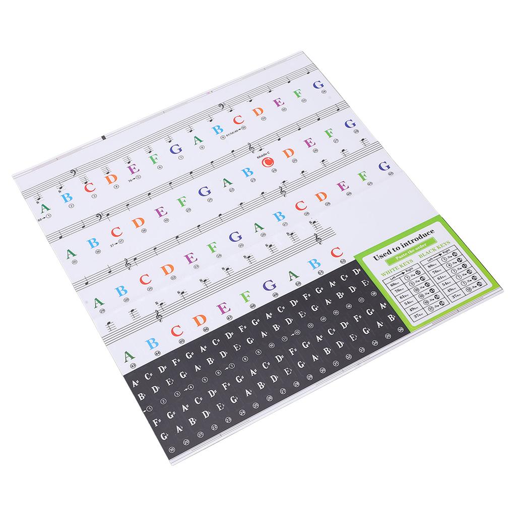Etichete Autocolante Tastatură Pian Litere Note Mari Detașabile pentru 37 49 54 61 76 88 Taste