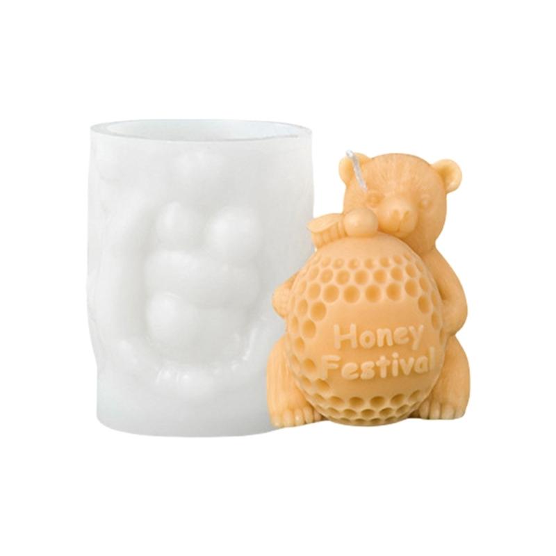 Lovely Bear Candle Mould Silicone Molds Ornament Molds Castings Molds Cartoon Animal Plasters Molds Craft Supplies