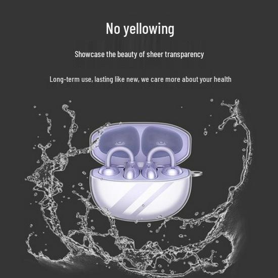 2nd Gen Transparent Anti-drop Earbud Case with Ear Clip Style