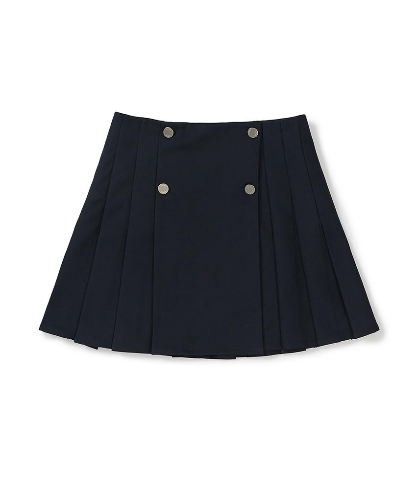 CLOVE [26Ss Clove] Classic Pleated Button Skirt (Navy)