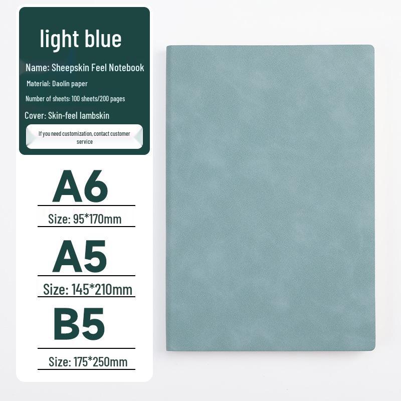 Luxury Sheepskin A5 Notebook: Thick, High-Value Skin-Feel Planner for Office Use