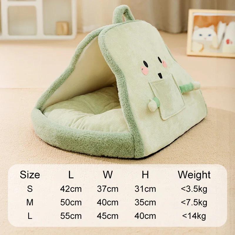 

Cat Nest Bread Shape Cute Cat House Winter Warm Dog Nest Deep Sleep Pet Tent For Small Medium Pet Supplies S(42x37x31cm)