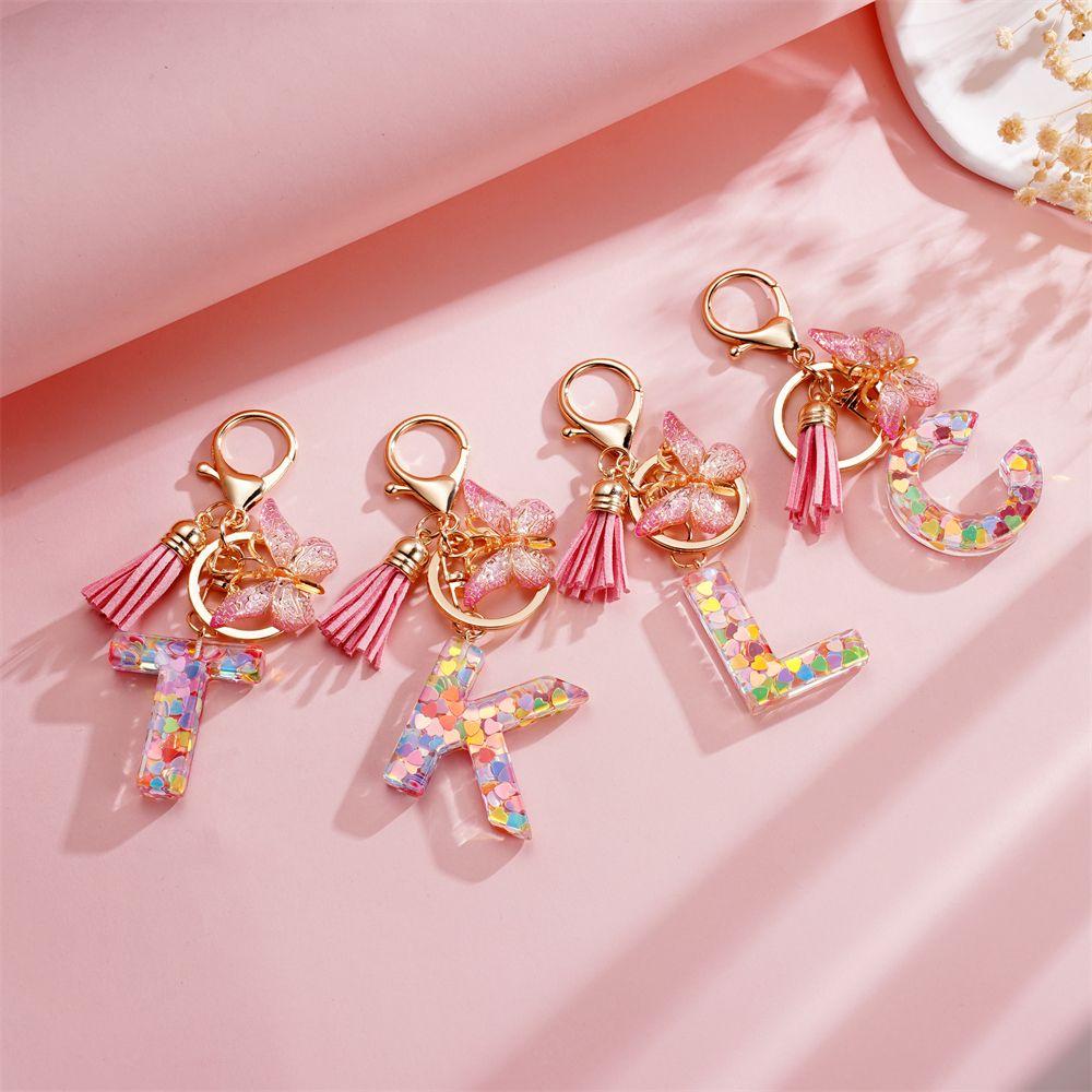 

Resin 26,Letter Keychain One Size рожевий