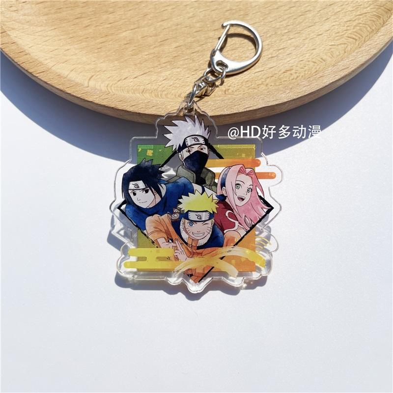 Anime Naruto Acrylic Keychain Accessaries Uzumaki Naruto Cartoon Keyring
