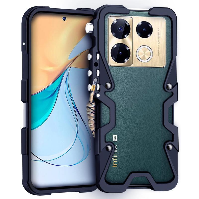 

Чехол для Infinix Note 40 Pro+ Механическая рука Алюминиевый сплав Рассеивание тепла Чехол для смартфона Black