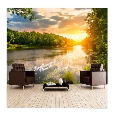 Wallpaper Sunset River Wall Stickers Mural Living Room Tv 3d Wall Paper