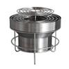 YOKA Tabletop BBQ Grill with 24cm Diameter Grill Easy To Use for Features a Fire Starter and a Lid for Extinguishing the Made of Washable Stainless