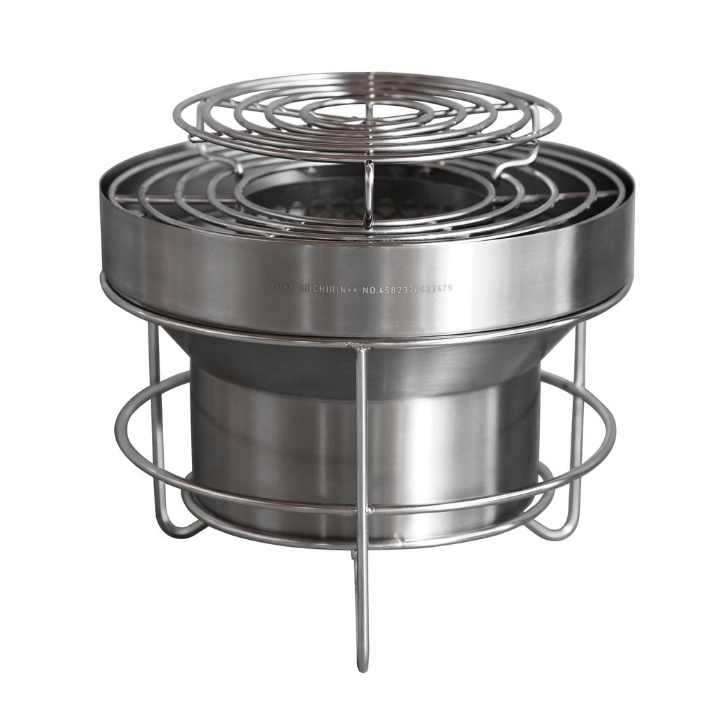 YOKA Tabletop BBQ Grill with 24cm Diameter Grill Easy To Use for Features a Fire Starter and a Lid for Extinguishing the Made of Washable Stainless