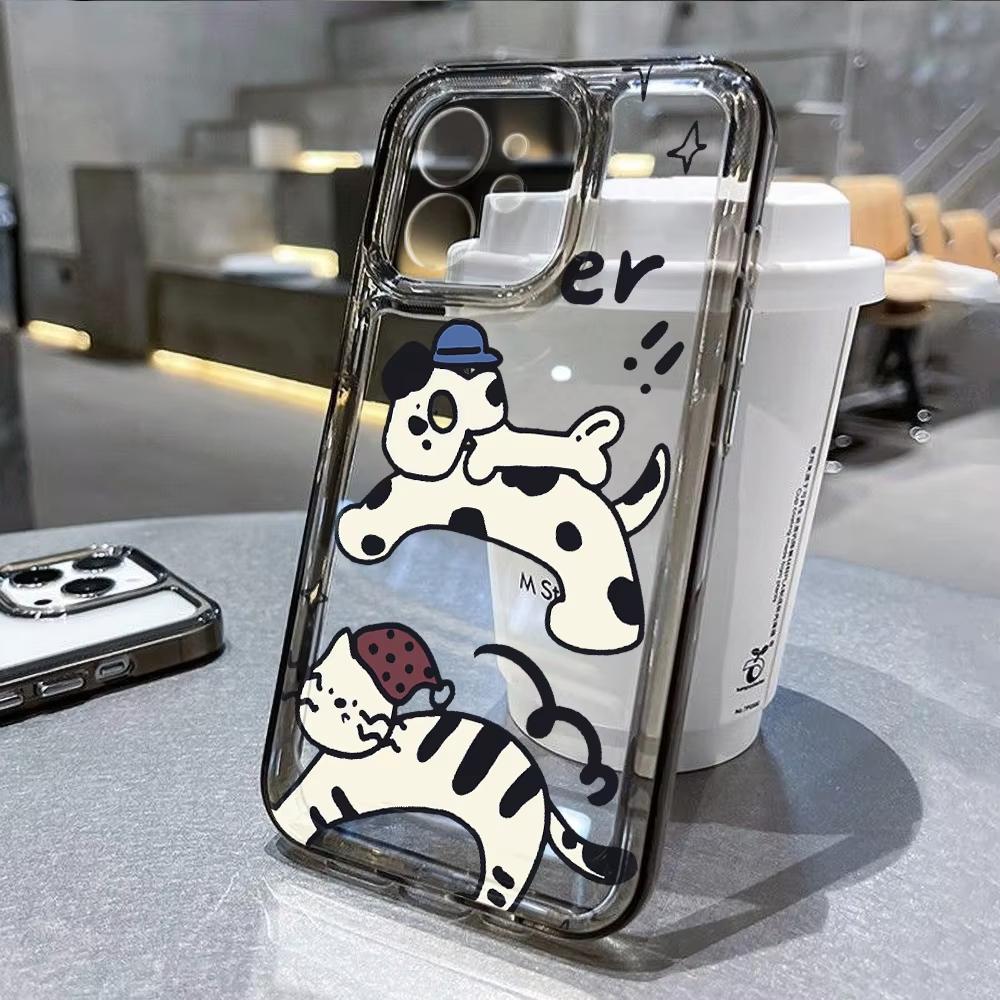 Cartoon Animal Cute Cat Phone Case For iPhone 17 Pro Max 16 15 Pro 14 13 Mini 12 11 XR XS 17Air 16 Plus Clear Bumper Cover