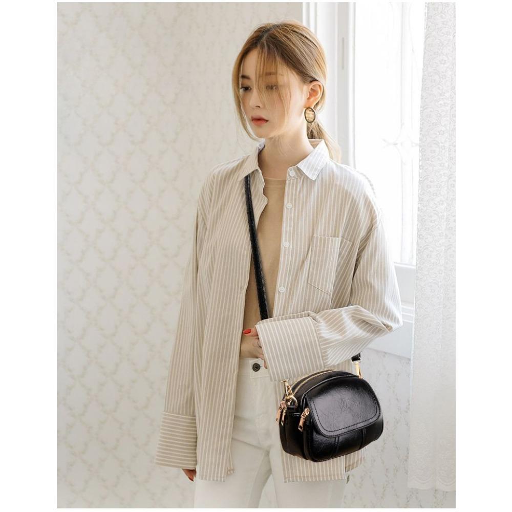 Mini Women's Bag 2025 New Fashion Retro Leather Texture Small Round Bag Shoulder Messenger Bag