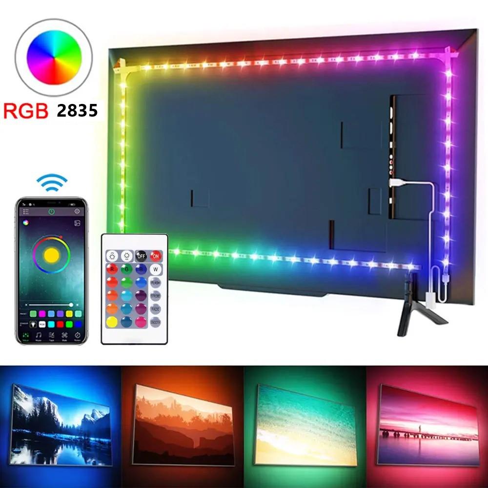 2835 RGB LED Strip Set with Bluetooth & 24-Key Remote, 5V USB