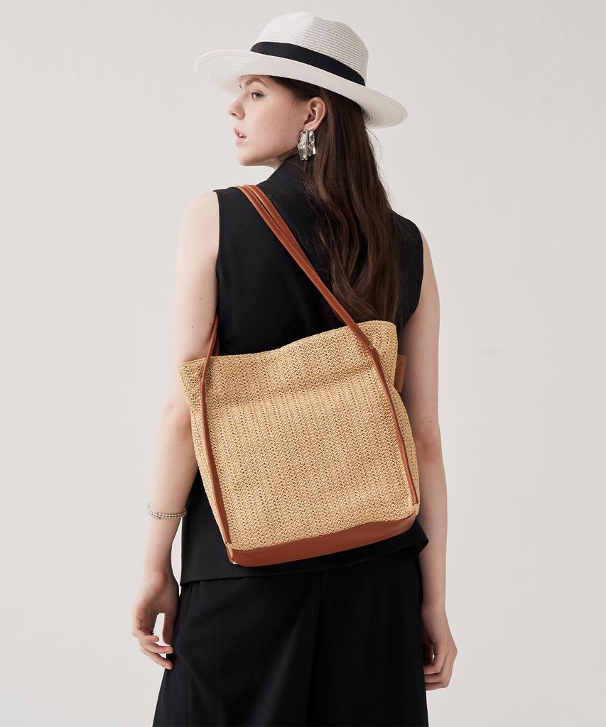 Jina In Ny Mykonos Shoulder Bag [Beige Combo]