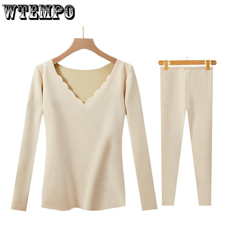 

Осенне-зимний женский термобелье комплект термобелья женский бесследный комплект термоодежды XXXL светло-розовый