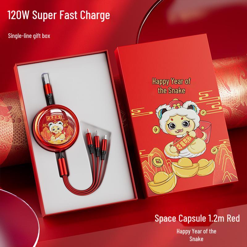 Juran Retractable Multi-Head Fast Charging Cable - 3-in-1 Function