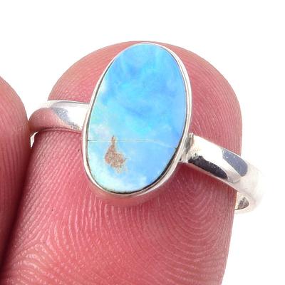 Natural Australian Opal Gemstone 925 Solid Sterling Silver Jewelry Ring S.7 B9W58