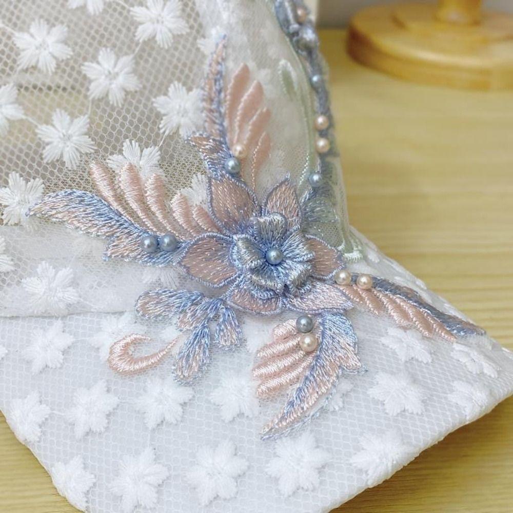 Síťovaná krajková baseballová čepice Vyšívané květiny Kšiltovka 2025 Kšiltovka pro ženy dívky