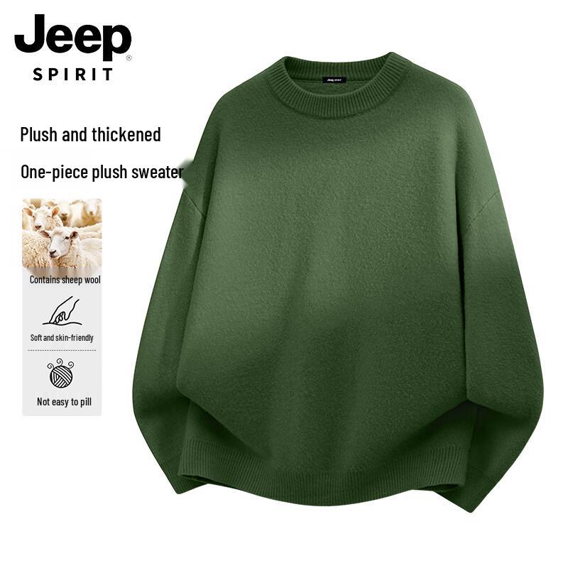 

JEEP SPIRIT Men s Fleece-Lined Knit Sweater L