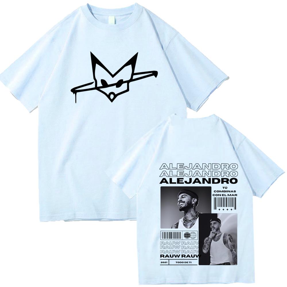 Rauw Alejandro Coca Nuestra TShirts Harajuku Hip Hop ONeck Short Sleeve Shirts
