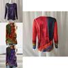 Dámské Hippie Boho Topy s Dlouhým Rukávem ve Velkých Velikostech z Měkkého Materiálu s Květinovým Vzorem