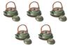 Set of 5 Green Flat Teapots X 5cm Teapots Made In China by Setomonohonpo [11.6 (240cc)]