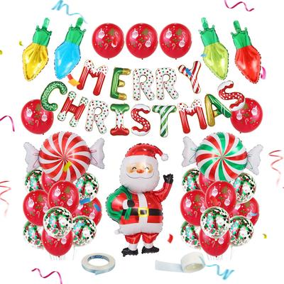 Christmas Balloons Festive Colorful Party Supplies Merry Christmas Background Balloons Kit For Wall Door Tree Patio Indoor