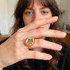 Vintage Floral Open Band Ring in Alloy Finish, Adjustable Statement Jewelry for Party Styling, Daily Wear, and Gifts