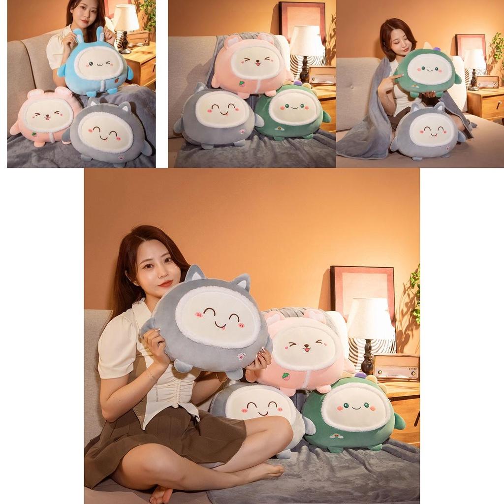 Cartoon Plush Pillow For Office Nap And Car Use, Korean Style Cushion With Soft Cotton Filling 40x40x20cm