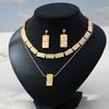 Hot-selling mahjong block inlaid zircon jewelry set versatile trendy neck chain