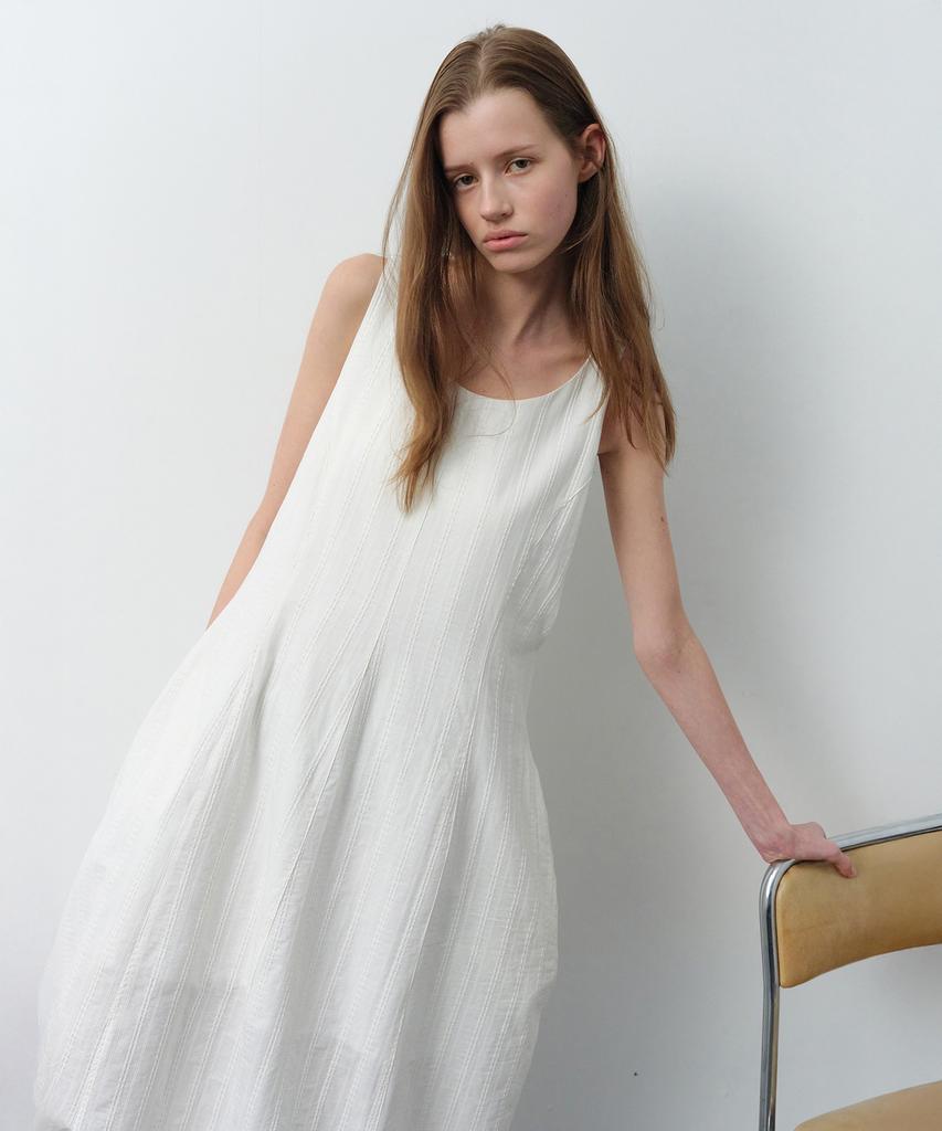 Leuba Arc Sleeveless Dress - Off White