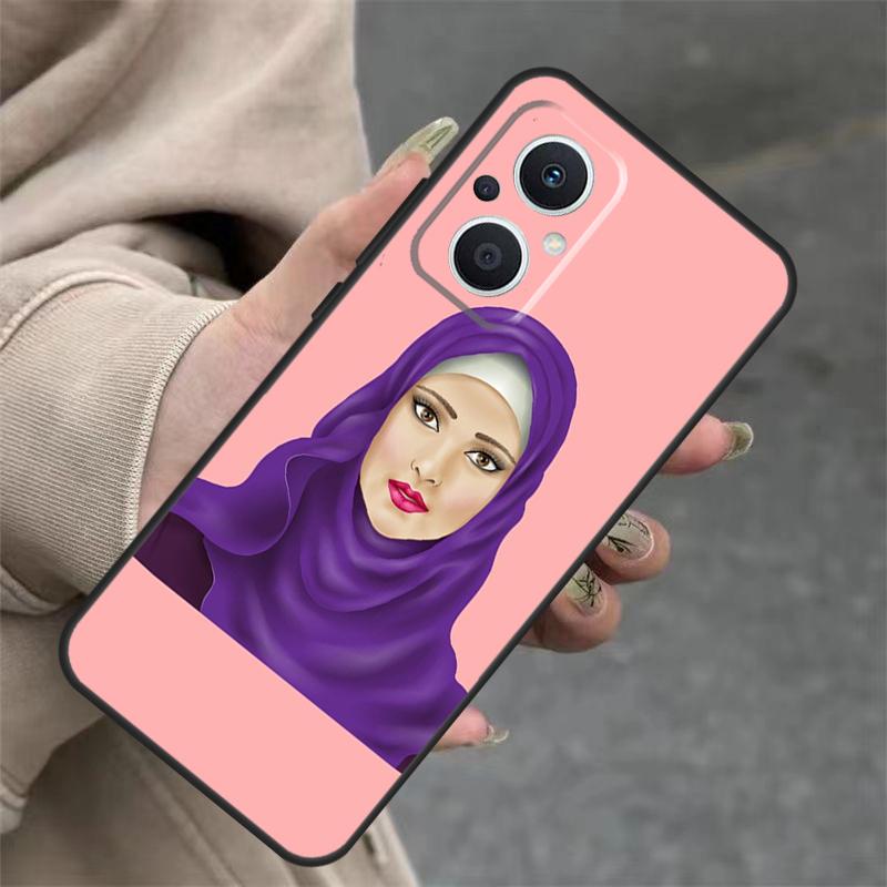 Muslim Islamic Arabic Hijab Girl Case For OPPO Reno 7 8 Lite 10 11 12 13 14 Pro 8T 12F 13F 14F OPPO Find X8 X6 X9 Pro Cover