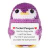 Handgemachte Pinguinpuppe mit positiver Energie und Karte, Heimdekoration, strickende Pinguinpuppe, Ornament, Raumdekoration, Weihnachtsparty-Geschenke