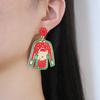 Christmas niche creative design cartoon alloy rice beads Santa clothes earrings, fashion