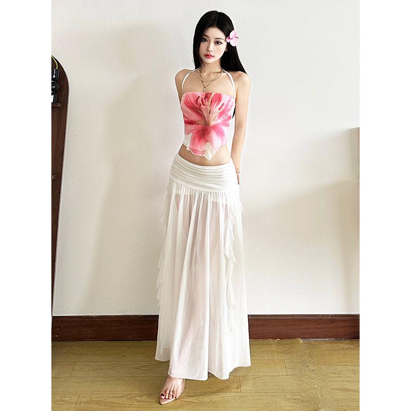 # Sisjuly# Her Thai Travel Meiko Fafa Hanging Neck Sling Elegant Split Skirt Holiday Style Set Women